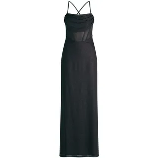 Abendkleid VERA MONT "Abendkleid im Glitzer-Look", Damen, Gr. 42, EURO, blau (dunkelblau, dunkelblau), Obermaterial: 100% Polyester PES., Kleider Abendkleid