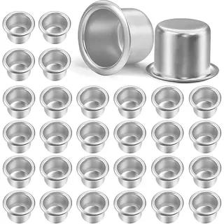 50 Stück Kerzenhalter für Stabkerzen,Kerzentüllen Stabkerzenhalter aus Metall, Silber Klein Kerzeneinsatz Tafelkerzen,Kerzenständer,Kerzenhalter für Wohn,Esszimmerdekoration