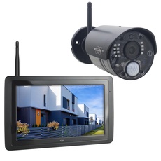 ELRO CZ40RIPS Kabelloses Überwachungssystem, Full-HD 1080p Kamera mit Nachtsicht, 7'' Monitor & App, IP65