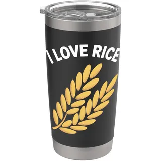 I Love Rice Naturkornernernte Weizen Doppelwandiger Edelstahl-Thermobecher