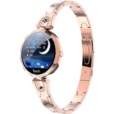 findtime Smartwatch für Damen, Stahl, wasserdicht, mit Herzfrequenzmonitor und Fitness-Monitor, für Android und iOS, IP68, wasserdicht