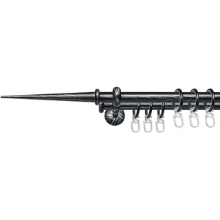 Liedeco Gardinenstange "Esp Spitze" Ø 16 mm 2 läufig-läufig Fixmaß 2-läufig im Fixmaß Ø 16 mm, schwarz, silber