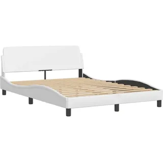 vidaXL Bettgestell "Dover" Weiß 140x200 cm Kunstleder - Weiß