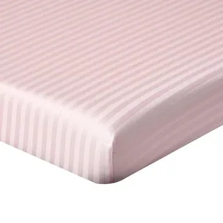 Homescapes Spannbettlaken Baumwolle-Satin 120 x 190 cm rosa