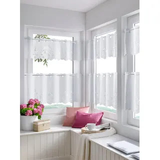 Querbehang HEINE HOME Gr. 4, weiß, B:120cm H:45cm, Polyester, Gardinen, Querbehang
