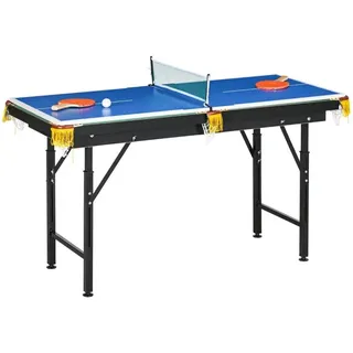 2-in-1-Billardtisch und Tischtennisplatte | Farbe: Blau, Grün, Schwarz | Abmessungen: 63x140x60-80 cm