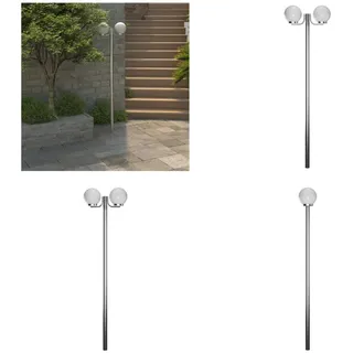 vidaXL Garten Kandelaber 2 flammig 220 cm - Mastleuchte - Mastleuchten - Lichtmast - Lichtmasten - Weiß