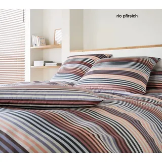 ELEGANTE Mako Jersey Bettwäsche Rio pfirsich