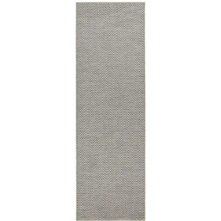 Bt Carpet Nature Läufer In- und Outdoor – Schlingen Küchenläufer rutschfest Flachgewebe Kurzflor Woll-Optik Fineloop Küchenteppich für Flur, Küche, Garten, Terrasse, Badezimmer – Grau, 80x350cm