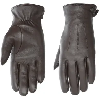 Lederhandschuhe PEARLWOOD "Travis", Herren, Gr. 10, braun (schwarz braun), Schafsleder, unifarben, Handschuhe Lederhandschuhe, Glattlederhandschuh