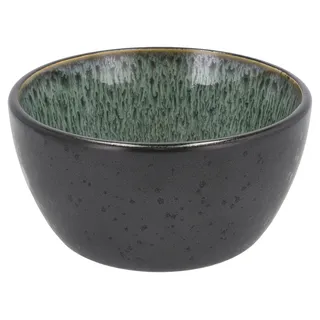 BITZ Schüssel, Schale, Müslischale, Snackschale aus Steingut, 12 cm im Durchmesser, schwarz/grün