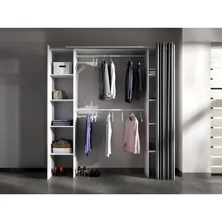 Kleiderschrank Kleiderschranksystem - B. 110/180 cm - Weiß & Grau - DORIAN