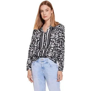 Street One Damen Bluse im Mustermix deep blue 44