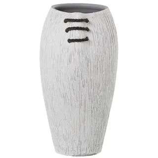 Alexandra House Living Vase, weiß, Keramik, gestreift, 19 x 19 x 34 cm