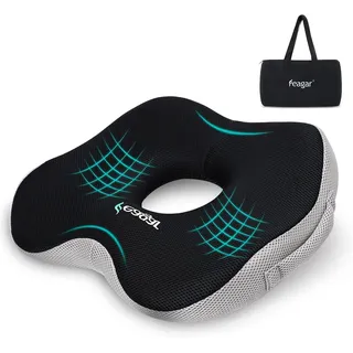 Feagar Donut Sitzkissen,orthopädisch ergonomisch Memory Foam, Sitzring für Stuhl Büro Auto, Schmerzlinderung, besserer Sitzkomfort, Ohne Gel