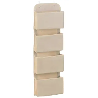 Relaxdays Hängeorganizer 4 Fächer 4-tlg. beige