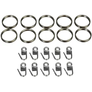 LIEDECO Vorhangstange Gardinenring 1-läufig Ø 20 mm 240 cm Silber