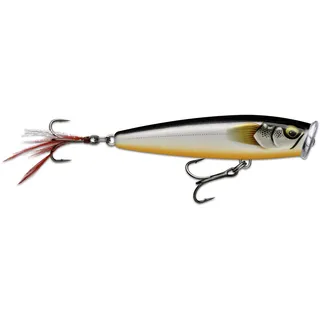 Rapala Skitter Pop Elite Angelköder, 9,5 cm/17 g, schwimmender Süß- und Salzwasserköder, Schwimmtiefe: Oberfläche, Material mit Balsa-Konstruktion, Gilded Silver Shad GDSS