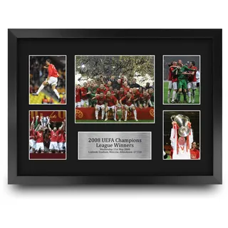 HWC Trading FR A3 2008 UEFA Euro Cup Winners gedruckte Erinnerungsstücke signiert Autogramm Display für Fußballfans und Fans – A3 gerahmt