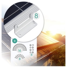 Z-Winkel Solarmodul Halterung Befestigung 8 St. - Z-Profil Aluminium PV Modul Solarpanel Halterung Montagewinkel - Dachhalterungen Solar Balkonkraftwerk Wandhalterung Balkon Montage | Mahona