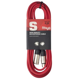 Stagg 6 m hochwertigen XLR-auf XLR-Stecker Mikrofon Kabel rot, 6m