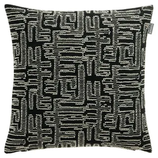 Musterring Kissenhülle , Schwarz, Beige , Textil , Graphik , 45x45 cm , hochwertige Qualität , Heimtextilien, Bezüge, Kissenbezüge