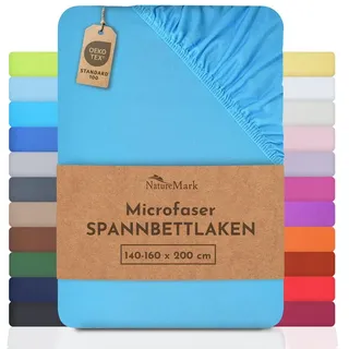 NatureMark Spannbettlaken Mikrofaser-Polyester 140 x 200 - 160 x 200 cm türkis