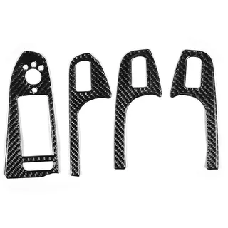 EBTOOLS Für Audi A4 B8 Kunststoff Türfenster, Rahmenverkleidung für Fensterverkleidung, Kohlefaser-Fenster