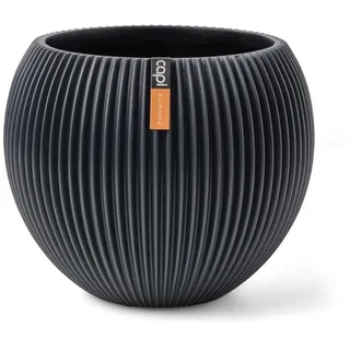 Capi Europe - Gefäß Kugel Groove Indoor - 12x10 - Graphitgrau - Blumentopf für drinnen - CAPI Indoor - BGVGY109