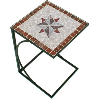 Garden Pleasure Gartenbeistelltisch 35 x 35 x 53 cm grau/rot