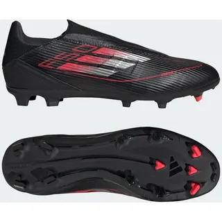 F50 League Laceless FG/MG Fußballschuhe, Core Black/Iron Metallic/Lucid Red