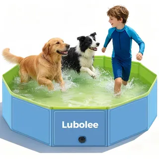 Lubolee Hundepool für Große Hunde - Faltbarer Hundebadewanne & Hundeplanschbecken mit Rutschfester Oberfläche | Planschbecken & Hundepool aus verdicktem PVC (120x30cm)