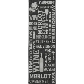andiamo Kurzflor Teppich Louisville Flachgewebe ohne Flor, Wein anthrait, 67 x 180 cm 721828 Wein Anthrazit