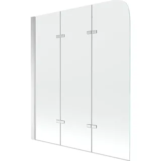 Mexen Felix Badewannenfaltwand 3-teilig 120 x 140 cm, transparent, chrom - 890-120-003-01-00 - Transparent