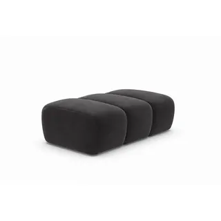 Kaiser Möbel Pouf modular, Veloursstoff Bluvel, Schwarz, Croissant , Holz , 105x44x70 cm , Wohnzimmer, Sessel, Hocker & Hockerbänke, Poufs