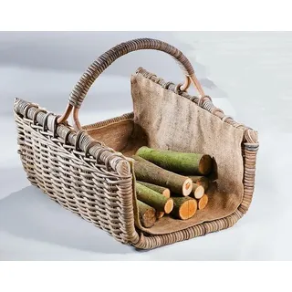 Locker Kaminholzkorb LOCKER Rattan grau