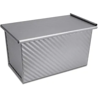 Städter We Love Baking Toastbrotform mit Deckel, Kastenform Toastbrot 21,5 x 12 cm, Antihaftbeschichtung, made without PFAS, bis 230 °C, Silber