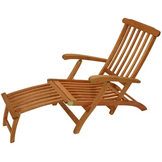 DEGAMO Maine Deckchair 160 x 60 x 87 cm Braun