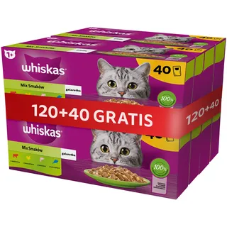 Whiskas Adult Gemischte Geschmacksrichtungen in Gelee 160 x 85 g