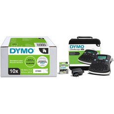 DYMO Original D1-Etikettenband & LabelManager 210D Beschriftungsgerät im Koffer & großem Grafikdisplay | Einfache Textbearbeitung | für D1 Etiketten in 6, 9, und 12mm Breite