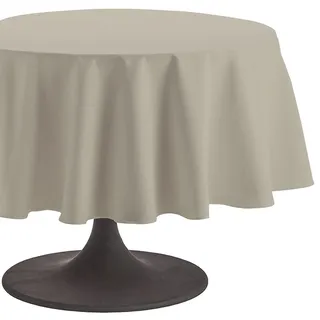 Coucke Tischdecke rund Uni Creme Baumwolle 180 cm