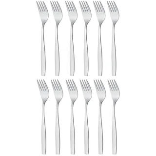 Gräwe Tafelgabeln 12 Stück, Essgabel aus rostfreiem Edelstahl, handpoliert, spülmaschinengeeignet - Serie Königstein