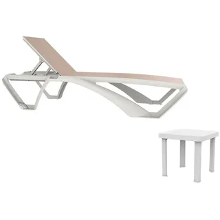 Resol Marina Club+andorra Sonnenliegen Und Tisch - White / Beige - One Size