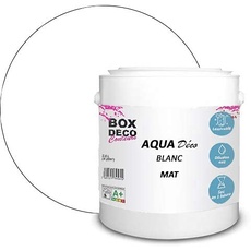 BOX DECO COULEURS Aqua Déco Wandfarbe Acryl Matt Optik 2,5 l weiß