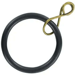 Bulk Hardware bh05385 Gardinen Stange Ring lose Eye schwarz Metall innen Dimension 25 mm, Set 24 Stück