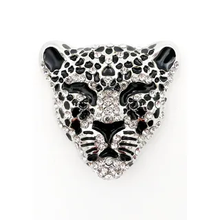 Firetti Brosche »Schmuck Geschenk Ansteckschmuck Leopard«, mit Strasssteinen, schwarz