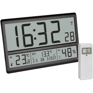 TFA Digitale XL Wanduhr 36,0 cm 60.4523.01 schwarz