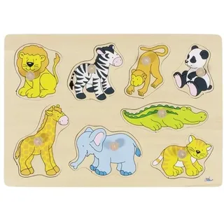 Goki Wooden Stud Puzzle Wild Animals Holz