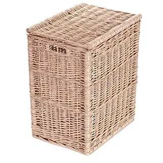 e-wicker24 Weidenkorb zur Aufbewahrung von Gegenständen und als Wäschekorb oder Spielzeugkorb geeignet Wäscheschrank Truhe für Wäsche Wäschepuff aus Weide geflochten (52x40 H60, ohne Stoffeinlage)