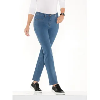 Thermojeans CLASSIC BASICS, Damen, Gr. 26, Kurzgrößen, blau (blau, bleached), 81% Baumwolle, 17% Polyester, 2% Elasthan, unifarben, lang, Jeans Thermojeans